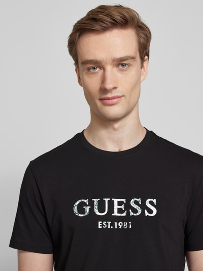 Guess T-shirt z nadrukiem z logo Czarny 3