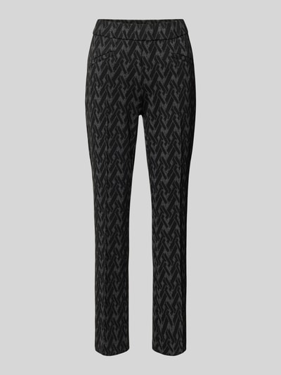 TONI Slim fit stoffen broek met elastische band, model 'JENNY' Donkergrijs - 2