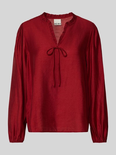 ICHI Regular fit blouse met ruches, model 'KARLANI' Rood - 2