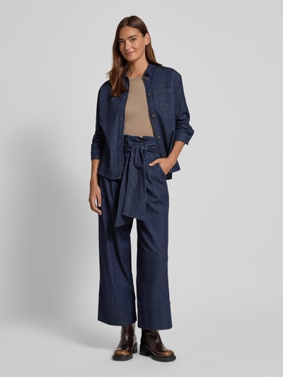 More & More Overhemdblouse met knoopsluiting Jeansblauw - 1