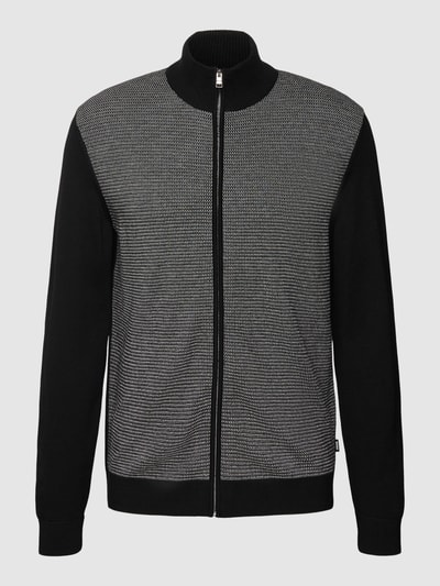 BOSS Strickjacke mit Label-Detail Modell 'Ladriano' Schwarz 2