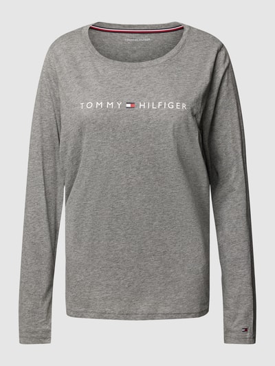 TOMMY HILFIGER Longsleeve mit Label-Print Hellgrau meliert 2