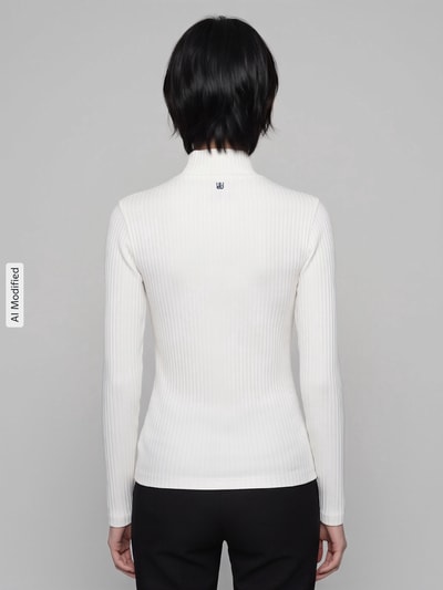 HUGO Slim Fit Langarmshirt aus Baumwoll-Mix Modell 'Driza_4' Offwhite 5