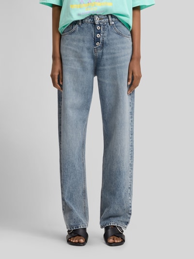 HUGO Blue Loose Fit Jeans mit sichtbarer Knopfleiste Jeansblau 4