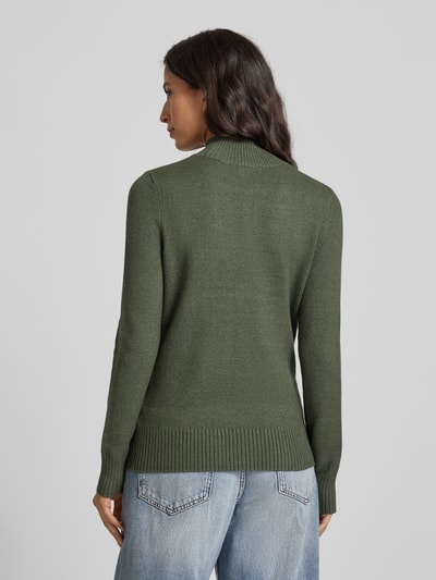 Christian Berg Woman Strickpullover mit Stehkragen Oliv Melange 5