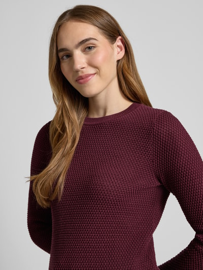 VILA Strickpullover mit gerippten Abschlüssen Modell 'dalo' Pflaume 3