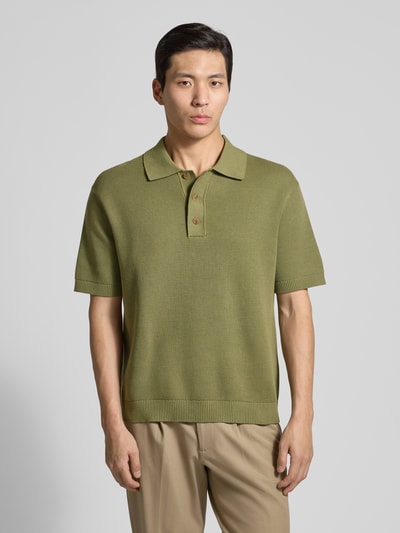 Selected Homme Relaxed Fit Poloshirt aus reiner Baumwolle Modell 'DANE' Oliv 4