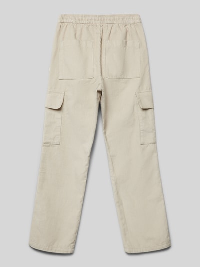 Calvin Klein Jeans Straight fit broek met labelpatch, model 'CORDUROY' Beige - 3