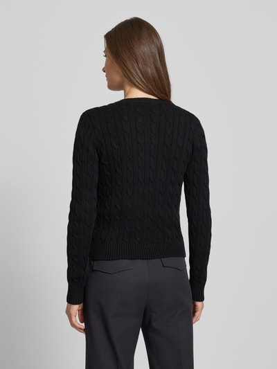 Lauren Ralph Lauren Kurtka z dzianiny ze ściegiem warkoczowym i wyhaftowanym logo model ‘RALHAN’ Czarny 5