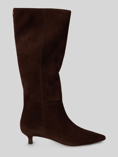 Lauren Ralph Lauren Stiefel aus echtem Veloursleder mit Logo-Detail Dunkelbraun 2
