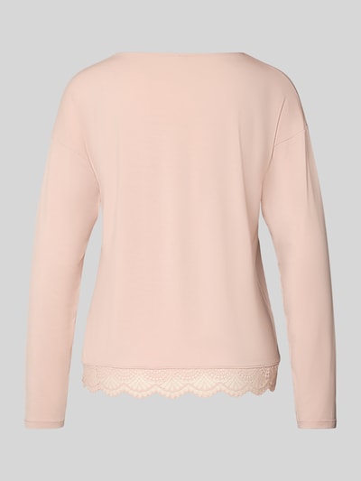 Skiny Bluzka o kroju regular fit z długim rękawem i obszyciem koronką Różowawy 3