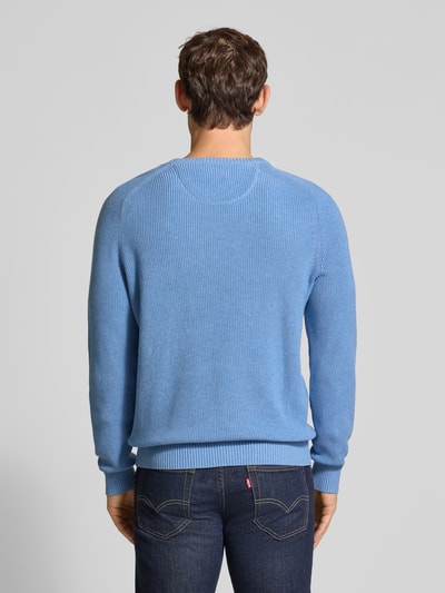Fynch-Hatton Strickpullover aus reiner Baumwolle Hellblau 5