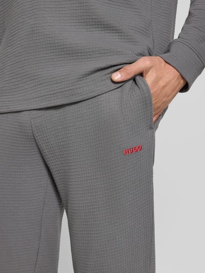 HUGO Regular fit sweatpants van katoenmix, model 'AUSTIN PANTS' Antraciet - 3