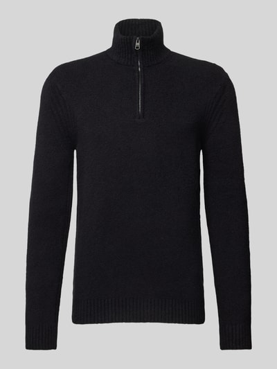 Cinque Gebreide pullover met schipperskraag, model 'CILUCA' Zwart - 2