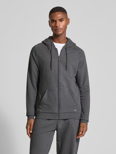 BOSS Regular Fit Sweatjacke aus Baumwoll-Mix Modell 'HERITAGE' Anthrazit 4