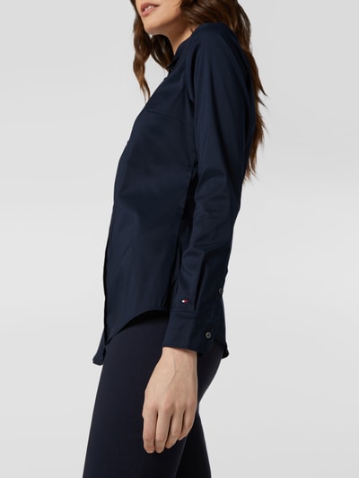 Tommy Hilfiger Getailleerde overhemdblouse met geborduurd logo Donkerblauw - 3