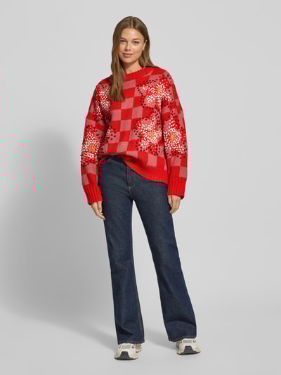 Essentiel Antwerp Loose Fit Pullover aus Schurwoll-Mix Rot 1