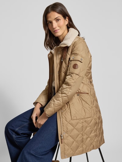 Lauren Ralph Lauren Gewatteerde lange jas met opstaande kraag en ritssluiting Beige - 3
