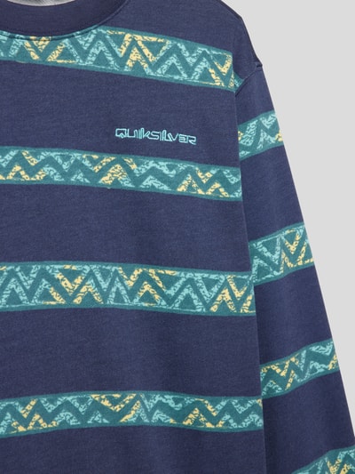 Quiksilver Sweatshirt met streepmotief, model 'TAKE US BACK' Marineblauw - 2