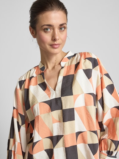 OPUS Blusenshirt mit V-Ausschnitt Modell 'Falinde' Orange 3