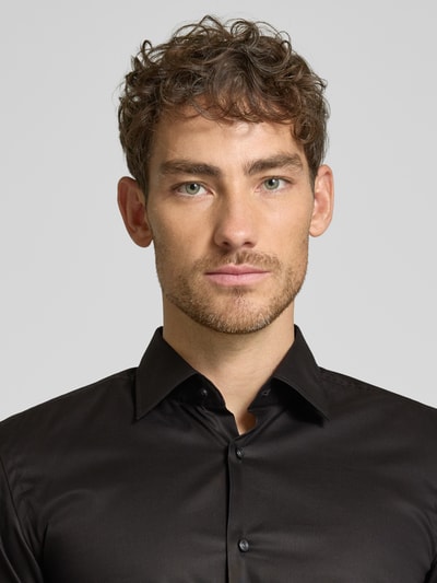 BOSS Slim Fit Business-Hemd mit Kentkragen Modell 'Hank Kent' Black 3
