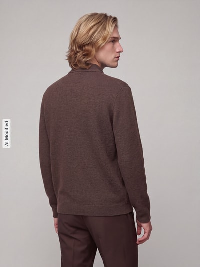 ONLY & SONS Troyer mit halblangem Reißverschluss Schoko 5
