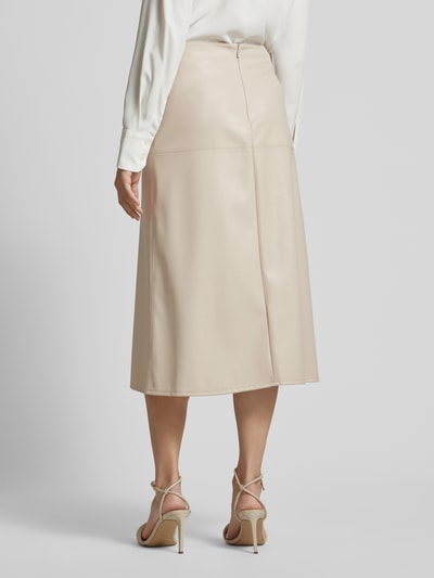 MaxMara Leisure Midirok in leerlook, model 'SCILLI' Beige - 5