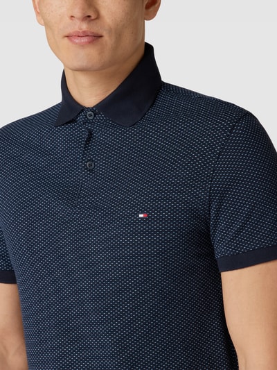 Tommy Hilfiger Poloshirt mit Logo-Stitching Modell 'MICRO PRINT' Marine 3