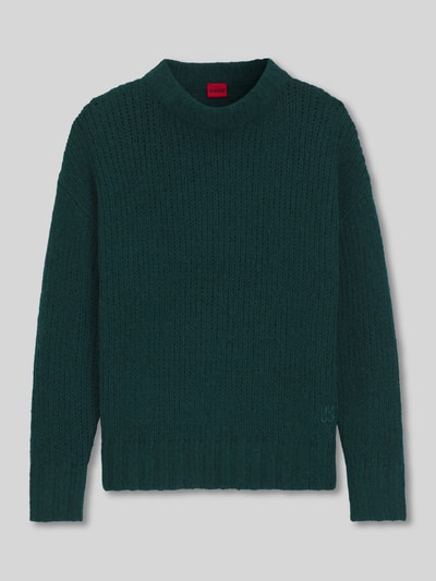 HUGO Oversized Strickpullover aus Woll-Alpaka-Mix Modell 'SLOOSSY' Dunkelgruen 2