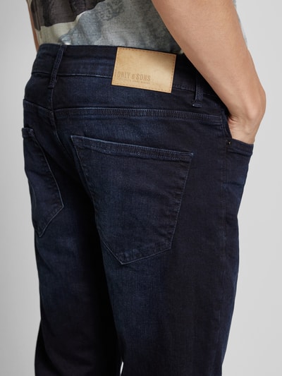 Only & Sons Slim fit jeans in 5-pocketmodel, model 'LOOM' Donkerblauw - 3