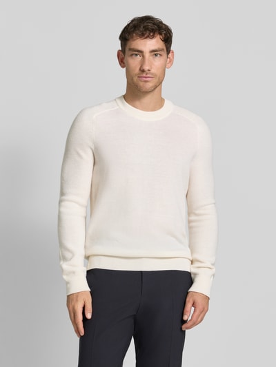 MAERZ Muenchen Gebreide pullover met ribboorden Offwhite - 4