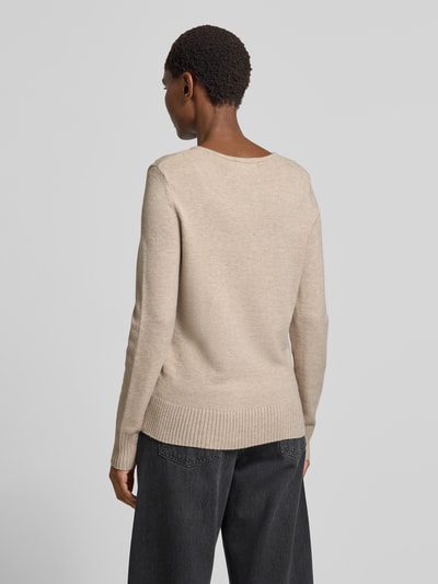 Christian Berg Woman Sweter z dzianiny z mieszanki wiskozy z dekoltem w serek Metaliczny beżowy melanż 5