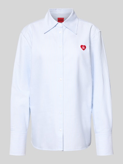 HUGO Oversized overhemdblouse van puur katoen, model 'ERSELIA' Lichtblauw - 2