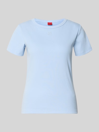 Produktfoto, Regular Fit T-Shirt aus Baumwoll-Mix Modell 'DELORIS' von HUGO, Optik: Unifarben, Label-Stitching-Applikation, Kurzarm, Rundhals, Materialverarbeitung: Jersey