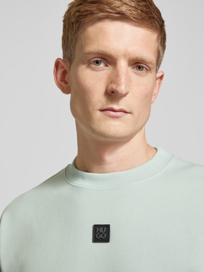 HUGO Sweatshirt mit Label-Badge Modell 'Dettil' Mint 3