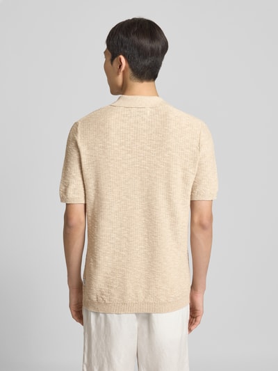 GABBA Poloshirt met V-hals Zand - 5