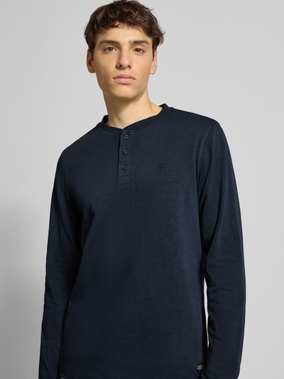 Blend Longsleeve mit kurzer Knopfleiste Modell 'BRAT' Dunkelblau 3