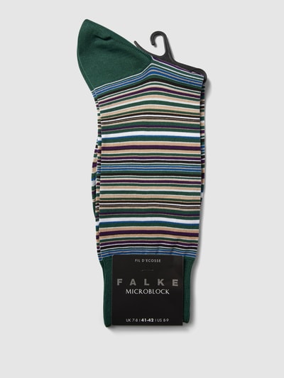 Falke Sokken met streepmotief, model 'MICROBLOCK SOCK' Donkergroen - 3