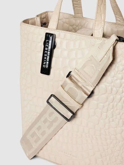 LIEBESKIND BERLIN Tote bag met labeldetail, model 'Kroko' Offwhite - 3