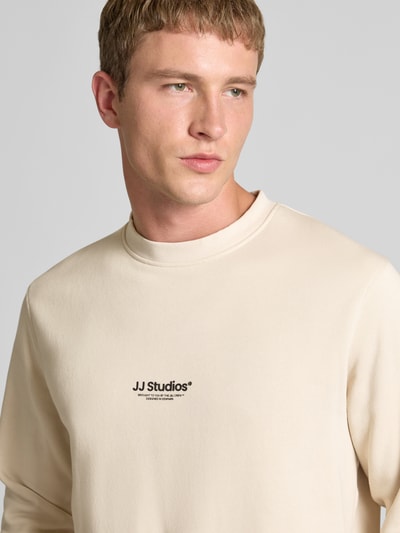Jack & Jones Sweatshirt mit Label-Print Modell 'SOHO' Beige 3
