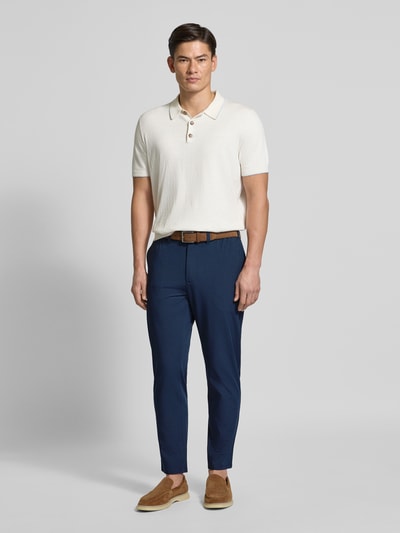 MCNEAL Tapered fit stoffen broek met elastische band Oceaanblauw - 1