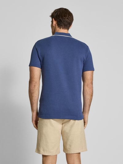 SELECTED HOMME Slim fit poloshirt met V-hals, model 'SANGEV' Blauw - 5