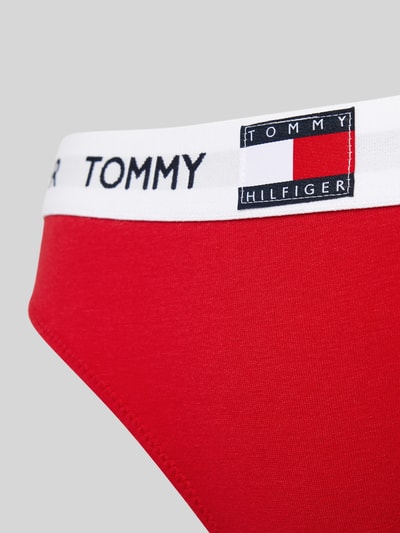 TOMMY HILFIGER Slipy z paskiem z logo Czerwony 2