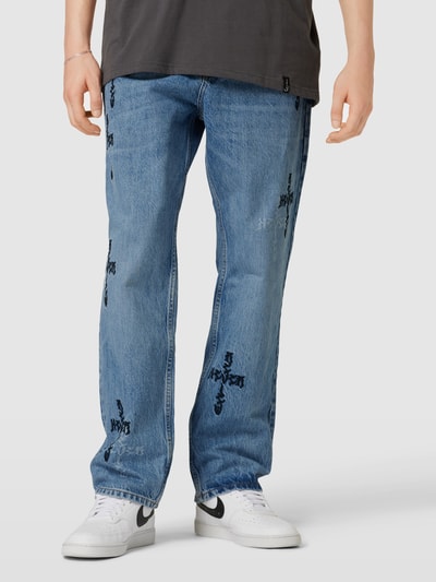 Review Baggy Jeans mit Crucifix-Stitching Blau 4