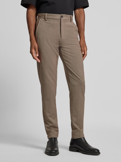 Lindbergh Stoffen broek met achterzakken Zand - 4