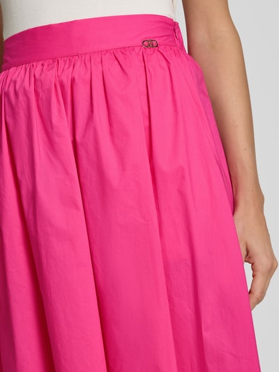 Liu Jo White Plooirok van zuiver katoen met brede band Felroze - 3