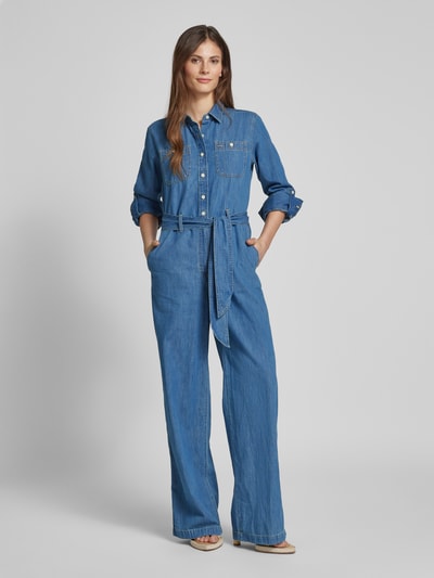 Lauren Ralph Lauren Jumpsuit in Denim-Optik mit Bindegürtel Modell 'CRISELDA' Jeansblau 1