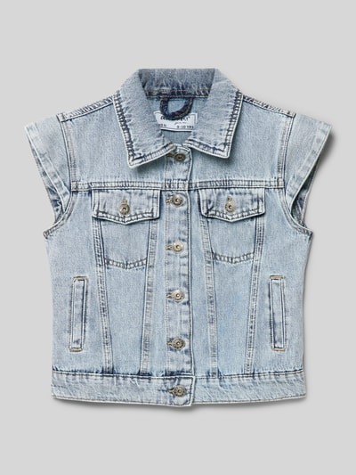 Blue Effect Jeansgilet met platte kraag Lichtblauw - 1