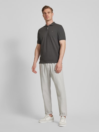 Marc O'Polo Regular fit poloshirt met labelstitching Antraciet - 1