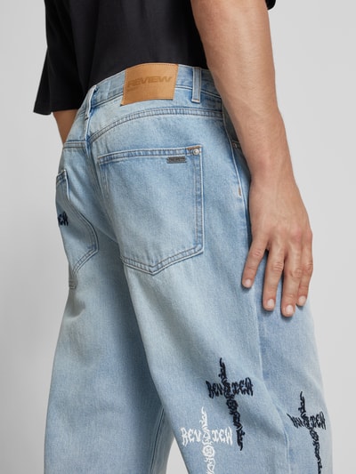 REVIEW Baggy jeans met kruisvormig borduursel Blauw - 3